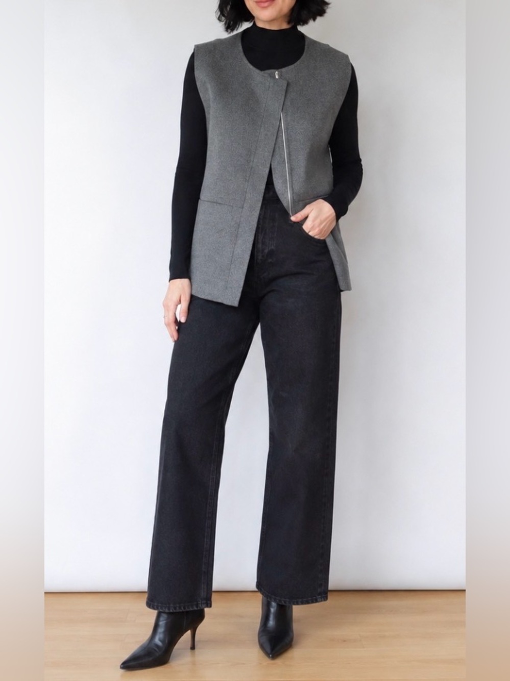 COS Gray Sleeveless Wool-Blend Vest